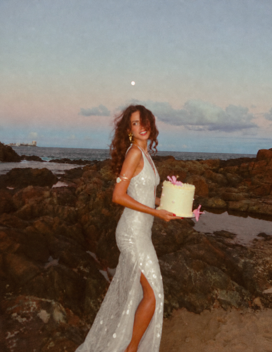 Misha – Sapphire Sequin Maxi (Ivory)