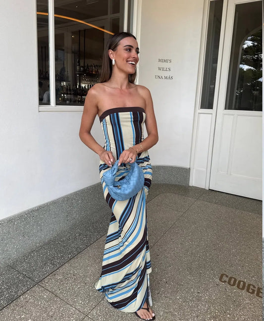 Benni - Rumi Strapless Maxi (Ocean Stripe)
