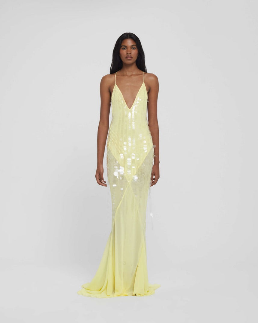 Asteria Dress — Rat & Boa (Sherbet Lemon Sequin)