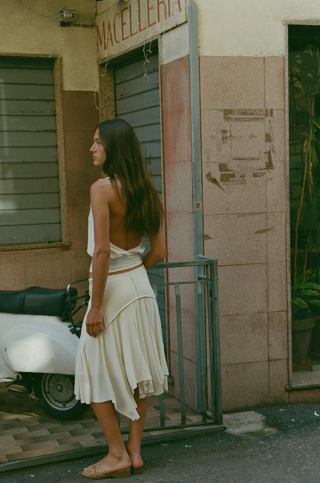 With Jean Sharni Top & Skirt Set — White