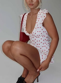 Princess Polly – “I Guess So” Mini (White/Red Spot)