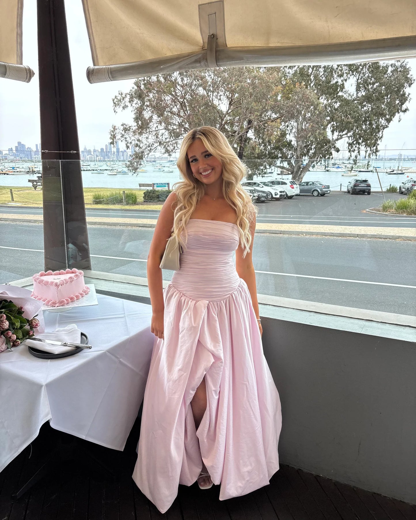 Aje – Violette Bubble Hem Maxi (Pink)
