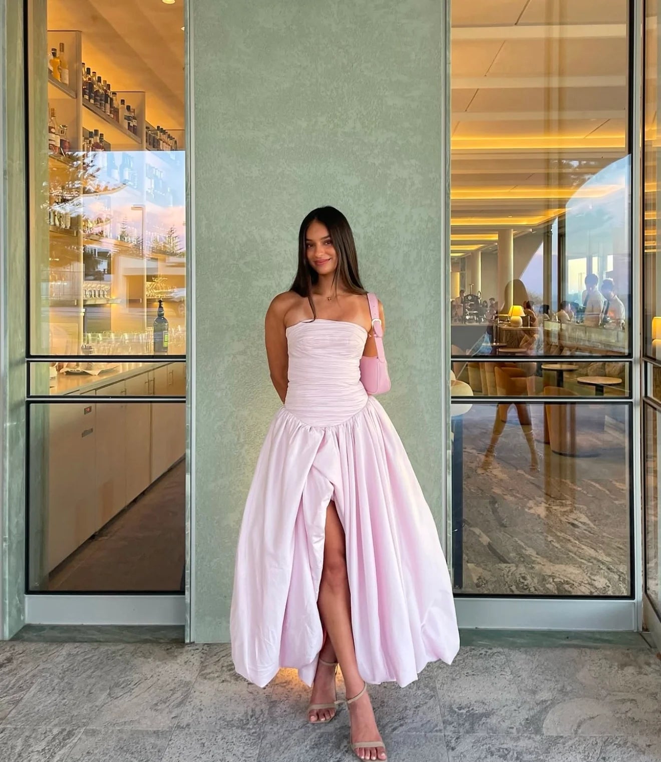 Aje – Violette Bubble Hem Maxi (Pink)