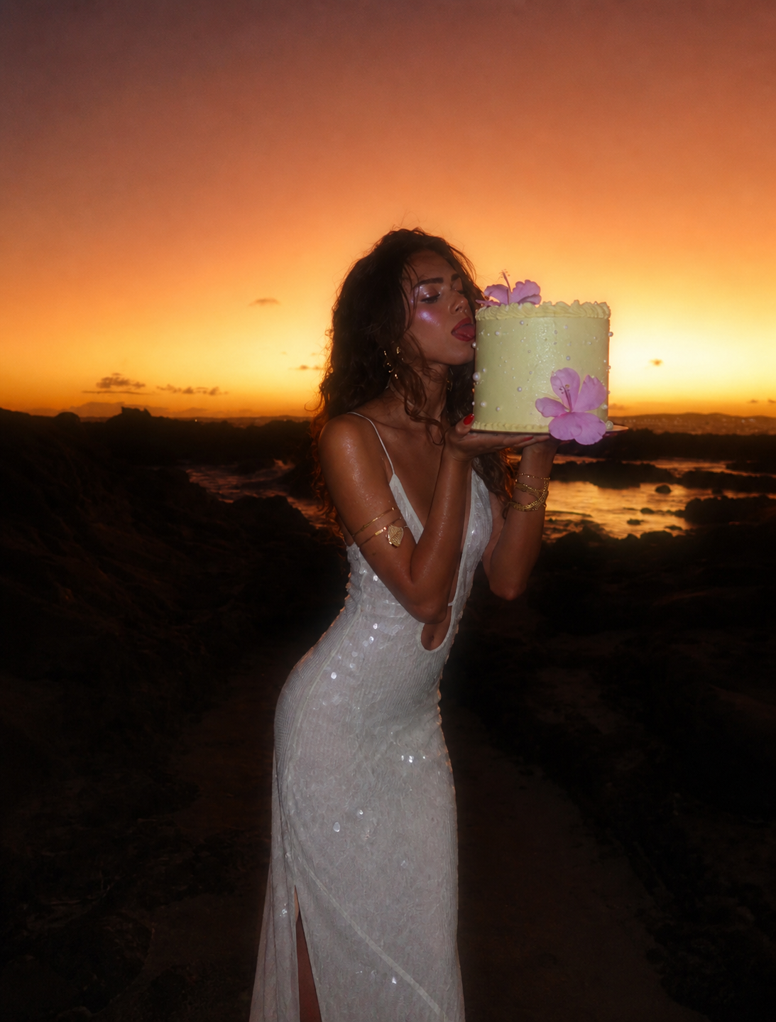Misha – Sapphire Sequin Maxi (Ivory)